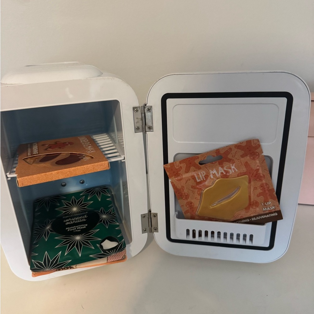 White Mini Skincare Fridge  - comes with skin products